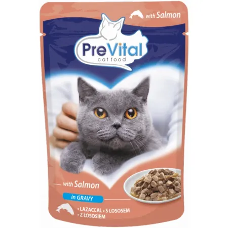 PREVITAL MOKRA KARMA DLA KOTA 100G ŁOSOŚ W SOSIE