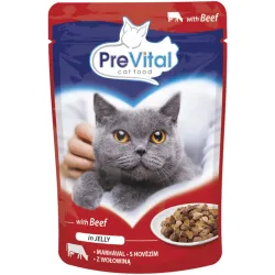 PREVITAL MOKRA KARMA DLA KOTA SASZETKA 100G WOŁOWINA SOS