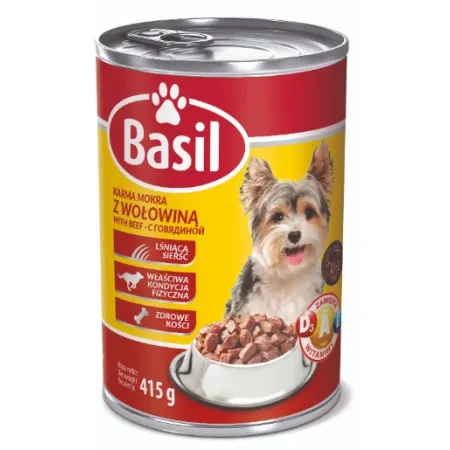 BASIL Karma mokra dla psa z drobiem puszka 10 x 415g