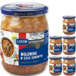 ŁUKÓW WOŁOWINA W SOSIE DOMOWYM SŁOIK konserwa 6x 500g