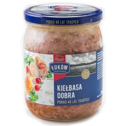 KIEŁBASA DOBRA konserwa Łuków danie gotowe 500g