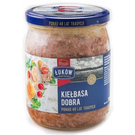 KIEŁBASA DOBRA konserwa Łuków danie gotowe 500g