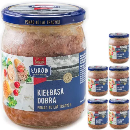 KIEŁBASA DOBRA konserwa Łuków danie gotowe 6x 500g