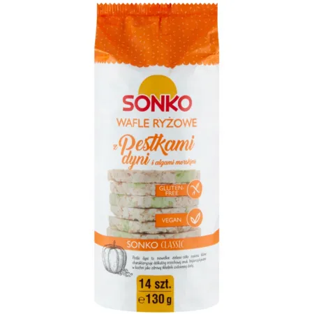 Sonko Wafle ryżowe z pestkami dyni i algami 130g