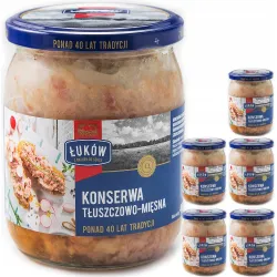 KONSERWA TŁUSZCZOWO-MIĘSNA 465G ŁUKÓW słoik x6