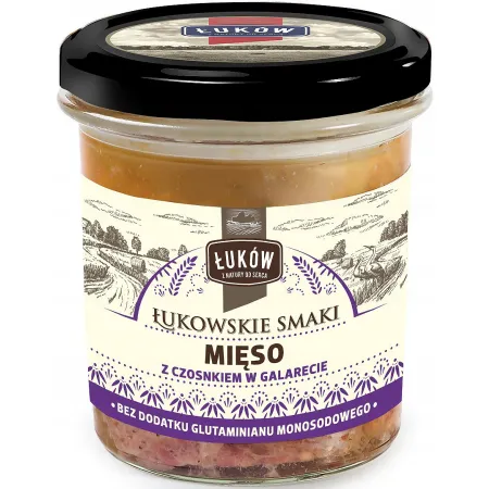 Mięso z czosnkiem w galarecie 300g ŁUKÓW słoik