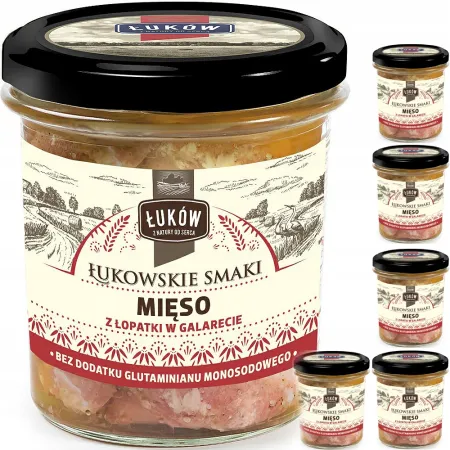 Mięso z łopatki w galarecie 300g ŁUKÓW słoik x6