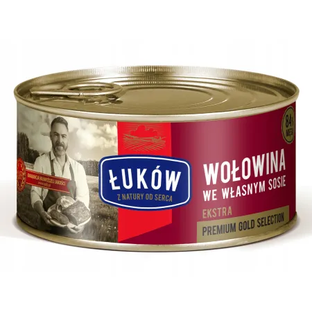 ŁUKÓW Konserwa Wołowina we własnym sosie Ekstra 6x300g zgrzewka