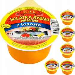 SAŁATKA RYBNA PIKANTNA Z ŁOSOSIEM MK 150g x6