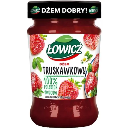 ŁOWICZ Dżem truskawkowy minimum cukrów 280g