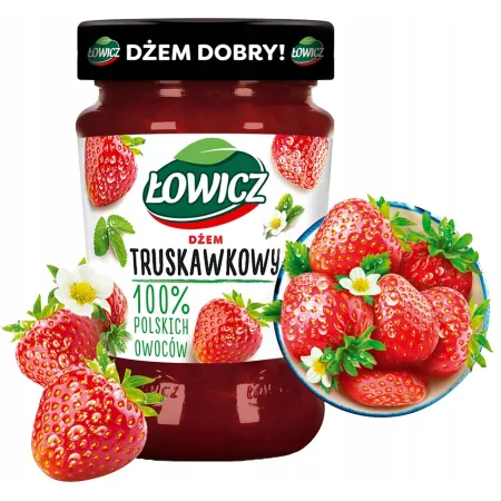 ŁOWICZ Dżem truskawkowy minimum cukrów 280g