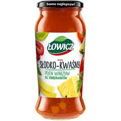 ŁOWICZ Sos słodko-kwaśny z kawałkami ananasa 500g