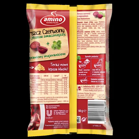 AMINO Zupa Barszcz czerwony z majerankiem 66 g
