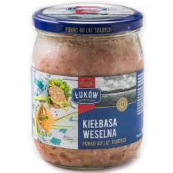 KIEŁBASA WESELNA konserwa WIEPRZOWO-WOŁOWA Łuków 500g