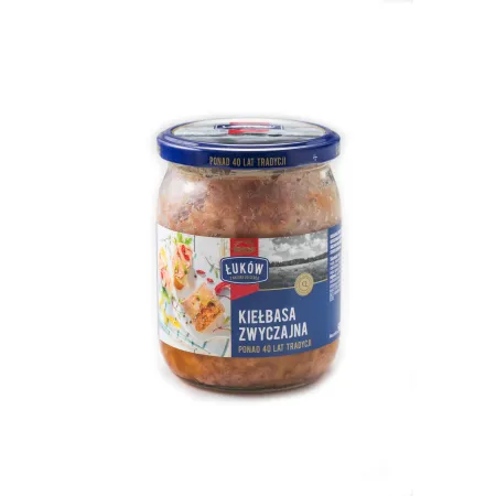 KIEŁBASA ZWYCZAJNA konserwa słoik Łuków 500g