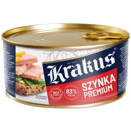 KRAKUS Konserwa SZYNKA PREMIUM 300 g Krakus 83% mięsa
