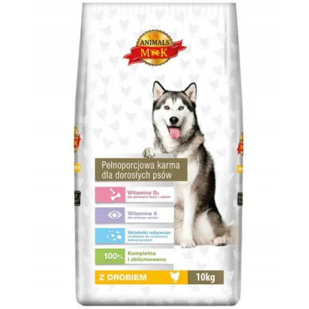 MK ANIMALS KARMA PIES DLA PSA Z DROBIEM 10KG sucha karma worek dla psów