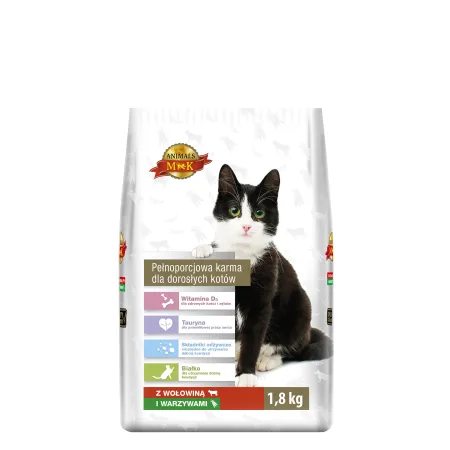 MK ANIMALS KARMA DLA KOTÓW Z WOŁOWINĄ I WARZYWAMI 1,8 KG KOT WOŁOWINA
