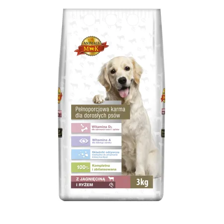 MK ANIMALS Sucha Karma dla Psa JAGNIĘCINA RYŻ 3kg pies