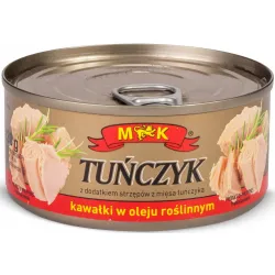 MK TUŃCZYK KAWAŁKI W OLEJU ROŚLINNYM 170g PUSZKA z dodatkiem strzępów mięsa