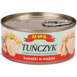 MK TUŃCZYK KAWAŁKI W WODZIE 170g z dodatkiem strzępów z mięsa tuńczyka