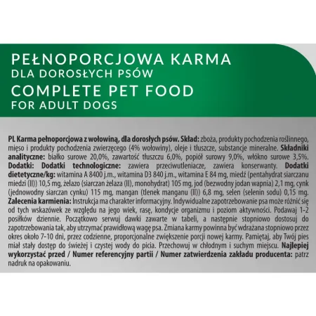 TROPI 3kg WOŁOWINA PIES SUCHA KARMA dla psa