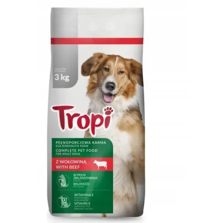 TROPI 3kg WOŁOWINA PIES SUCHA KARMA dla psa