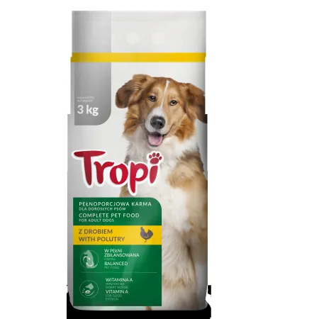 TROPI 3kg drób PIES SUCHA KARMA z drobiem dla psa kurczak