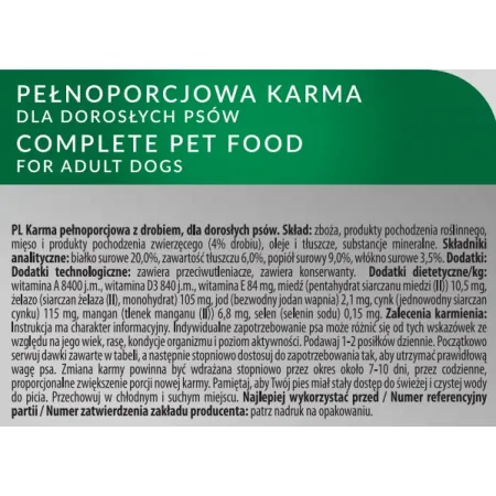 TROPI 3kg drób PIES SUCHA KARMA z drobiem dla psa kurczak