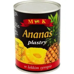 Ananas MK plastry w lekkim syropie 565 g