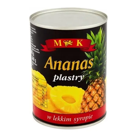Ananas MK plastry w lekkim syropie 565 g
