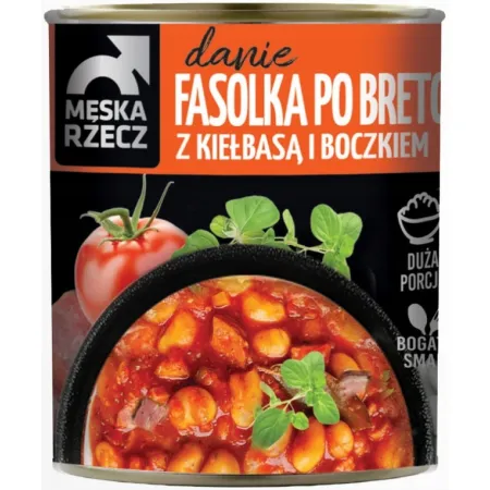 MĘSKA RZECZ FASOLKA PO BRETOŃSKU kiełbasa boczek danie gotowe 830g duża por