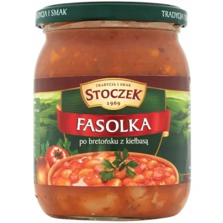 STOCZEK FASOLKA PO BRETOŃSKU z kiełbasą i boczkiem 500g gotowe danie słoik