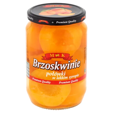 MK BRZOSKWINIE POŁÓWKI W LEKKIM SYROPIE 680 g słoik