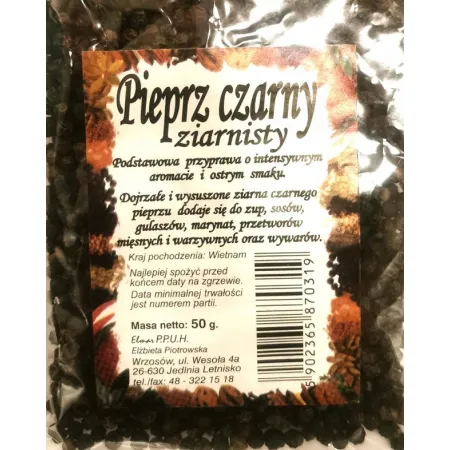 ELMAR Pieprz CZARNY ZIARNISTY 50g