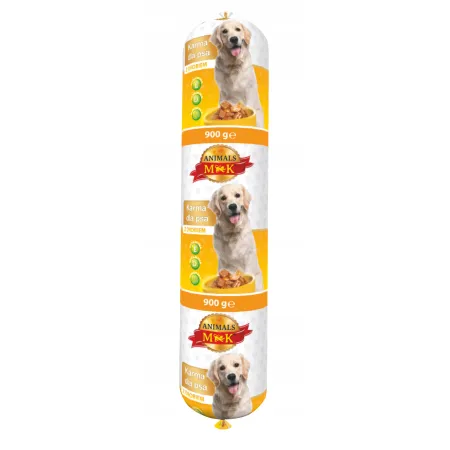 MK ANIMALS Karma dla psów z drobiem, baton 900g 0,9kg kiełbasa drób