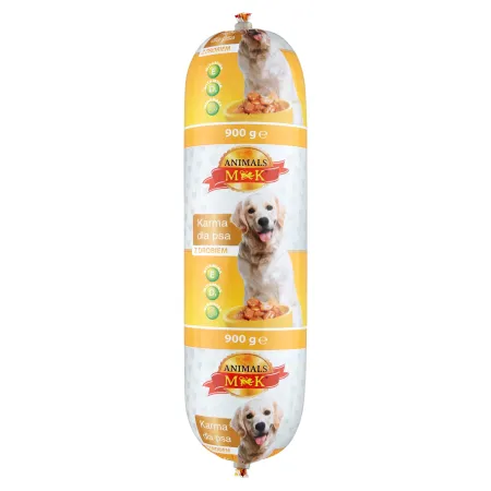 MK ANIMALS Karma dla psów z drobiem, baton 900g 0,9kg kiełbasa drób