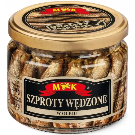 MK Szproty wędzone w oleju 250 g SZPROT słoik ŁOTWA