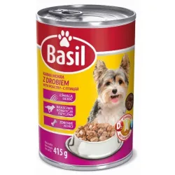 BASIL Karma mokra dla psa z drobiem 415g puszka