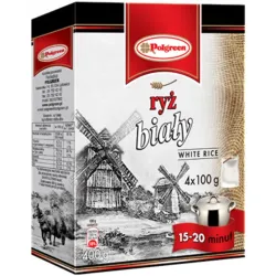 POLGREEN RYŻ BIAŁY KARTON 4x100g 400g