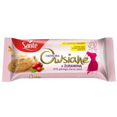 SANTE Ciasteczka owsiane z żurawiną 135g kruche