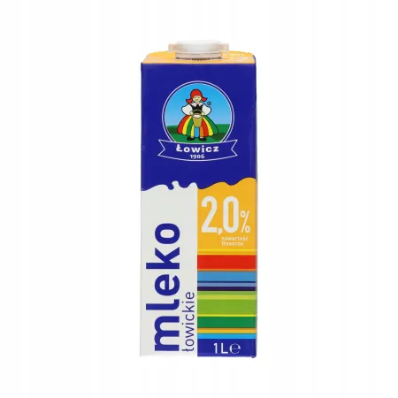 Mleko łowickie 2% UHT ŁOWICZ 1x 1L karton