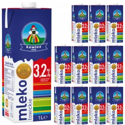 Mleko łowickie 3,2% UHT ŁOWICZ 1x 12L karton zgrzewka
