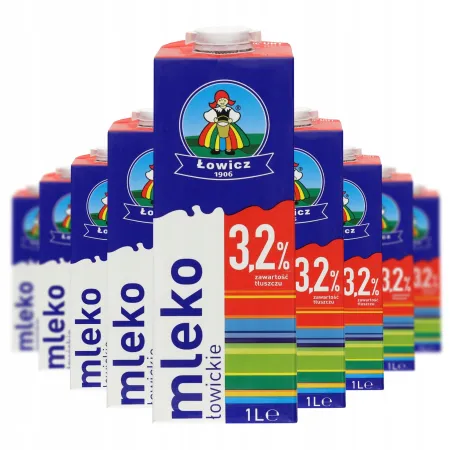 Mleko łowickie 3,2% UHT ŁOWICZ 1x 12L karton zgrzewka