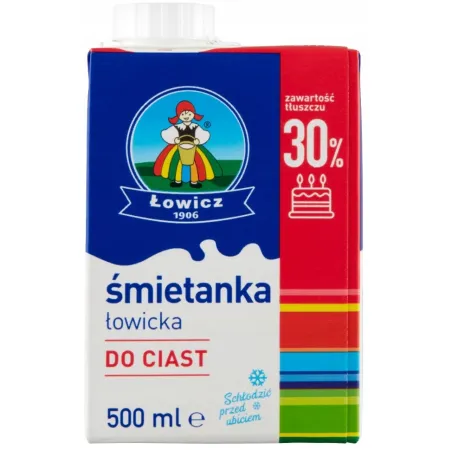 ŁOWICZ Śmietanka łowicka UHT 30% 500 ml karton