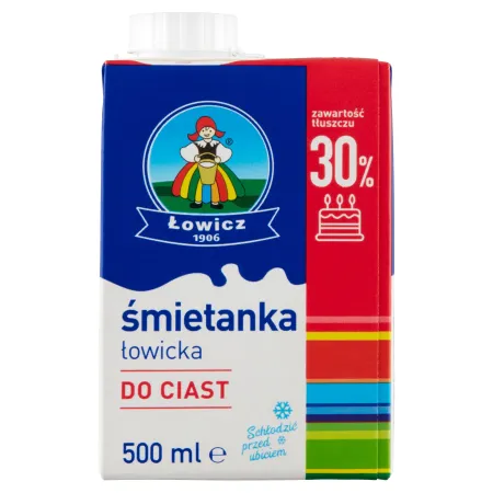 ŁOWICZ Śmietanka łowicka UHT 30% 500 ml karton