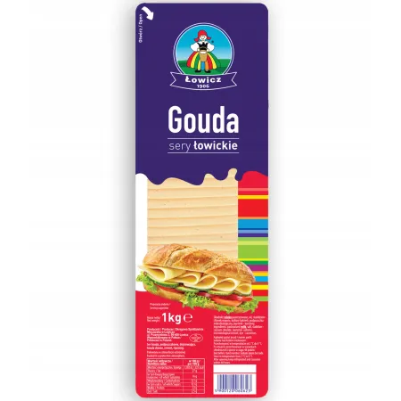 ŁOWICZ Ser GOUDA łowicki plastry 1 kg 1000g