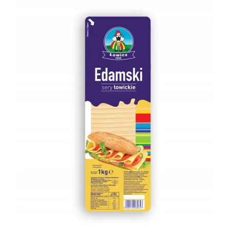 ŁOWICZ Ser Edamski łowicki plastry 1 kg 1000g