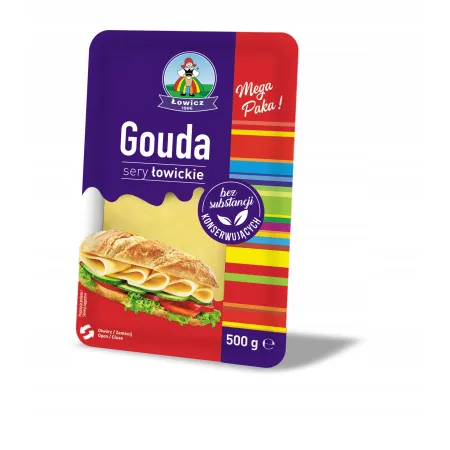 ŁOWICZ Ser GOUDA łowicki plastry 500g 0,5g