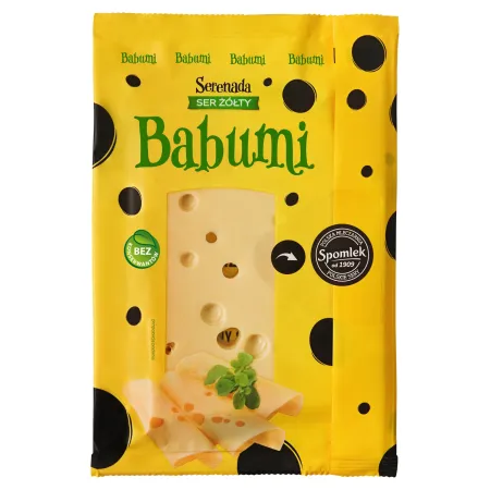 SPOMLEK Serenada Ser żółty BABUMI 135 g plastry BABUNI